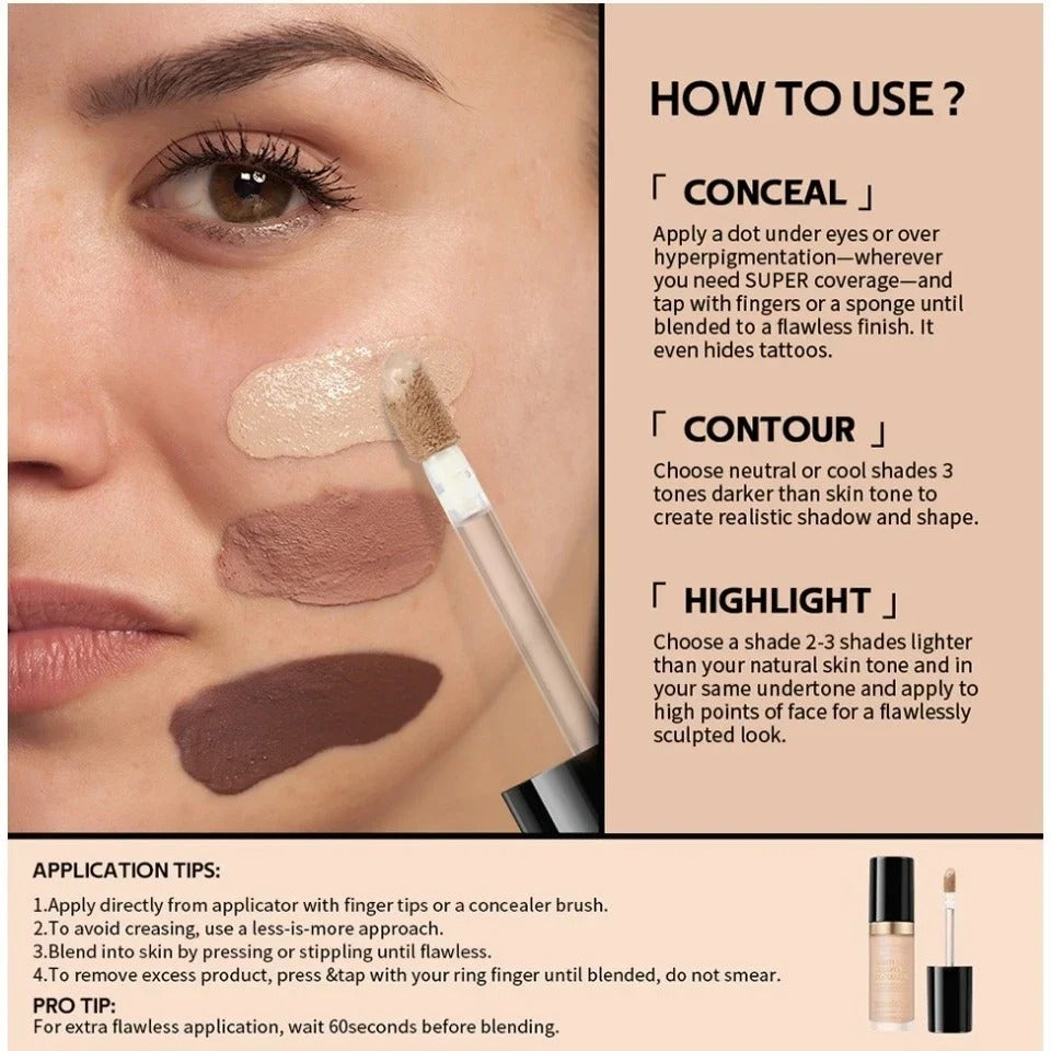 Super Coverage Concealer Multi-Use Cream Oil Free Long Lasting