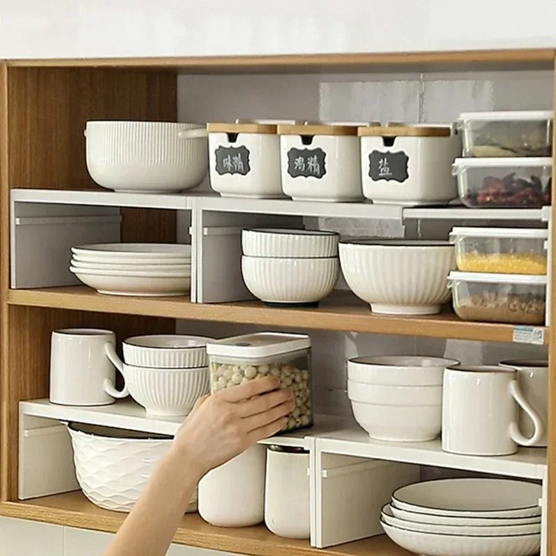 Kitchen Cupboard Organizer Retractable Cabinet Shelf Seasoning Bottle